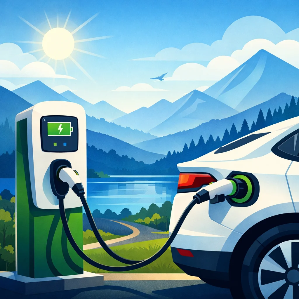 EV charger installation illustration